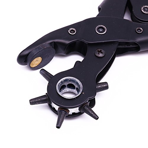 Anwenk Leder Punch PROFESSIONAL Leder Locher Gürtel Locher Set, runde Löcher, 6 Größe, für Gürtel, Sattel, Karte, Stoff, Gummi, Papier und mehr - 4