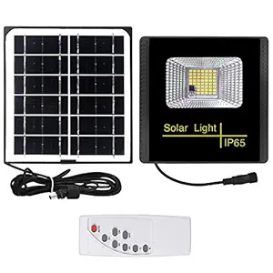 Epyz Solar Flood Lights Outdoor Remote Control Solar Power LED Light 10W 500LM 51LEDs IP65 Waterproof Solar Wall Lamp Flood Lights for Gutter Shed, Business Sign (Cold White)