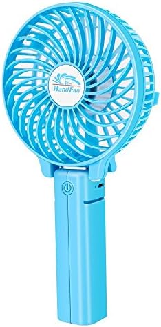 Flypro Handfan Mini Fan Rechargeable Portable Multifunctional Fan Handheld Electric Foldable Desktop Cooling Fans Personal Fans Less Noise with 18650 Battery (Blue)