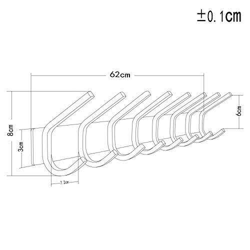 CEINTER 8 Haken Garderobenhaken Wandhaken Kleiderhaken Edelstahl Hakenleiste Handtuchhaken Bad und Küche - 8