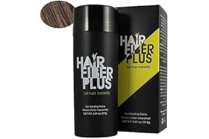 HAIR FIBER PLUS FULL HAIR INSTANTLY HairFiberPlus 27.5g, fibre copri calvizie istantaneo in pochi secondi. Resistente ad acqua e vento. (Castano Medio)