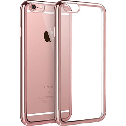 Funda Carcasa Gel Transparente Para Iphone 6   Iphone 6s Ultra Fina 0 33mm  Silicona TPU De Alta Resistencia Y Flexibilidad  Borde Rosa 