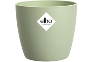 elho Brussels Round 14 - Flower Pot for Indoor - 100% Recycled Plastic - Ø 13.5 x H 12.6 cm - Green/Sorbet Green