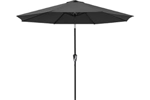 ABCCANOPY 230cm Sonnenschirm im Freien Wasserabweisende Bespannung -Gartenschirm Marktschirm,dunkel grau