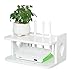 Produktbild Willesego Set Top Box Regal Massivholz Wandregal Wandbehang WiFi Router Aufbewahrungsbox, (30 * 20 * 15,5 cm) (Farbe: B) (Farbe : B, Größe : -)