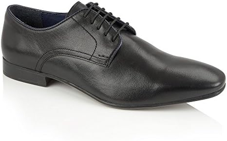 Silver Street London BAKER Mens Leather Plain Toe Pointed Shoes Black UK 12