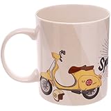 Puckator mug247 Tazza in Porcellana per tendere Scooter Jack Evans Porcellana tendere Giallo, Arancione, Blu, Bianco, Marrone