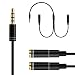Produktbild Cmhoo Adapter-Kabel/Splitter für Kopfhörer – 3,5 mm-Audio/Stereo-Klinkenstecker über Y-Kabel/Splitter auf 2 x 3,5 mm-Buchse für Kopfhörer und Headset, Metallgehäuse