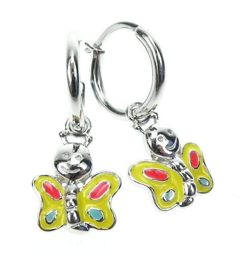 Kinderschmuck Creolen Schmetterling aus 925 Sterlingsilber in schönem Geschenkbeutel