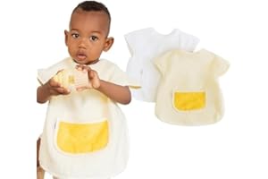 Bugalin Babero con mangas impermeable – Baberos Bebe Guardería - Fáciles de Poner y Quitar - Tela Impermeable, Ideal para Comer y Pintar - Fabricados 100% en España