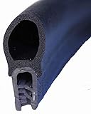 burlete puerta garaje Junta, perfil de goma ksd2010 de goma EPDM musgo, para bordes reforzar entre 2, 3, 5 mm de 0, Color Negro, Longitud 3 m