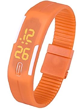 Sannysis Unisex Gummi blaue LED Sports Armband-Digital-Armbanduhr