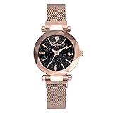 Gaddrt Uhren Mode Sternenhimmel Edelstahl Mesh Gürtel Uhr Casual Quarz Analog Uhr (C)