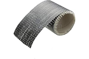 STICKERSLAB GHIRARDI StickersLab - Rotolo in tessuto in vera fibra di carbonio 200 g/m² 12K UD PLAIN unidirezionale da 20cm (200mm(20cm) x 1 Metro)