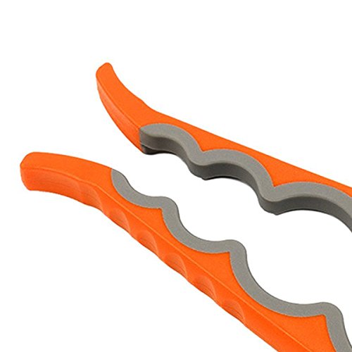 Fypo Deckelöffner Dosenöffner Universal Flaschenöffner für Schraubverschlüsse Anti-Rutsch geeignet für meisten Deckel 4 Größen von Deckel Öffnungshilfe & Glasöffner für Schraubgläser, Flaschen & Einmachgläser(Orange) - 3