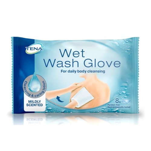 TENA Wet Wash Glove - Pack of 8