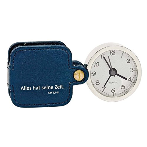 Preisvergleich Produktbild Reisewecker 'Alles hat seine Zeit' - blau
