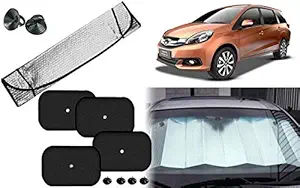 Auto Kite - Collapsible Mesh Foldable Auto Front/Rear Window Car Windshield with 60 GSM Side Window Sun Shade for - Mobilio