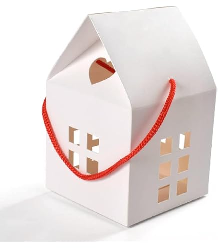 20 Portaconfetti Harmony A Forma Di Casetta – Bianche 5.5x5.5x8 Cm – Per Bomboniere E Ricordini
