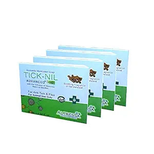 Dog Naturalis Ayurvedic Medicated Advanced Dog Soap with The Richess of Alovera Neem & Menthol for Anti Tick & Flea 75 GMS (Soothing Fragrance of Sandawood, Pack of 4)