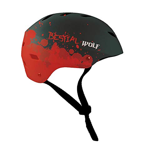 Nouveau casque Shell de Bestial Wolf par Sports Extrêmes et Trottinette Electrique, Taille Universelle Régulable, Taille 52 - 59 cm