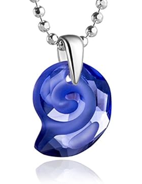 butterfly Mädchen Halskette echt Silber original Swarovski Elements Muschel-Anhänger lila längen-verstellbar Satin-Beutel...