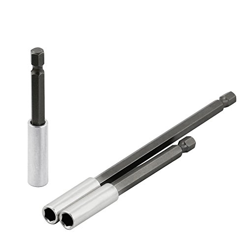 SYCEES 1/4 hex-shank Magnetische Bohrer Verlängerung Halter Bohrmaschine Verlängerungsstange 6,35mm, 75/100/150mm 3 tlg - 6