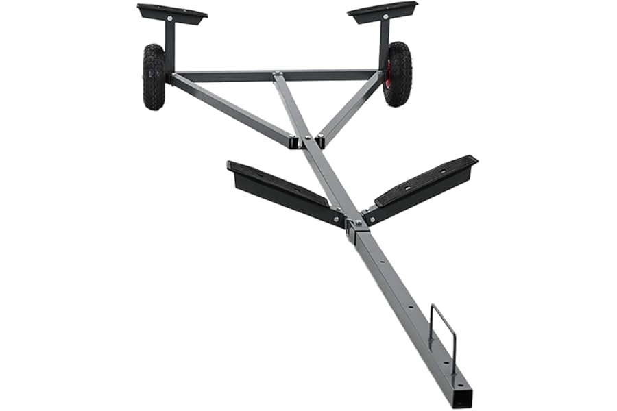 vidaXL Large Boat Trailer/Frame - Grey Steel/Plastic - 107x304x42 cm - Portable, Durable, Easy Assembly, Industrial Design