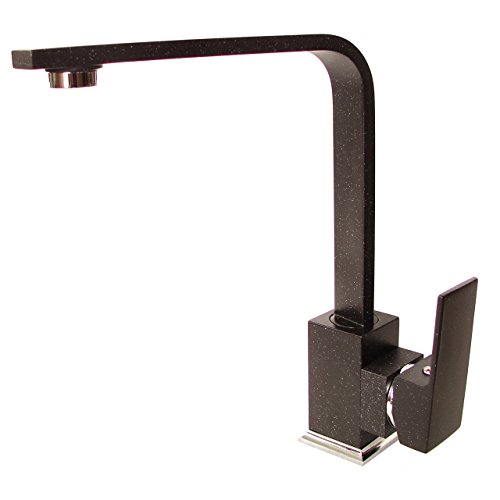 Schwarze Designer Granitarmatur Küchenarmatur Spültischarmatur schwenkbarer Küchen Wasserhahn – Modell LINERA - 7