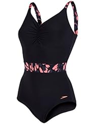 Speedo Sculpture Crystal Shine - Bañador para mujer, mujer, Sculpture Crystal Shine, Black/Psycho Red/Oxid Grey