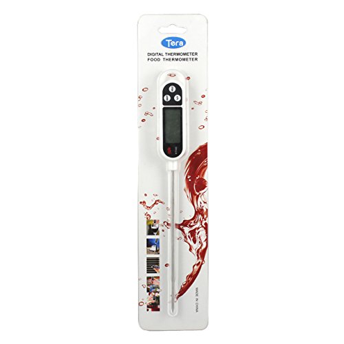 Tera® LCD Thermometer Digitaler Bratenthermometer Fleischthermometer Stab Thermometer Küchenthermometer für Küche Kochen Braten Wein und Fleisch (mit LCD Display und langer Nadel) - 4