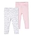C&A Baby Mädchen Leggings 2-er Pack aus Bio-Baumwolle Katzen-Print rosa weiß Größe 74