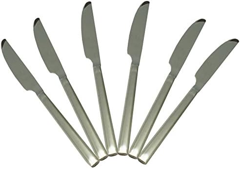 Argon Tableware 6x 18/0 Dinner Knives - Tondo Range - Stainless Steel Dinner Cutlery Kitchen Table Knife Set Dishwasher Safe