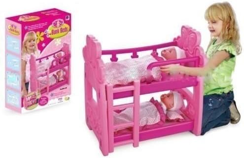 18" BABY DOLL PINK BUNK BED TOY FOR KIDS GIRL CHILDREN PRETEND PLAY