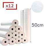 LPM - Drap d'examen Lisse Pure Ouate Blanche - Largeur 50 cm - Carton de 12 Rouleaux