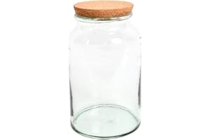 Esschert Design Bouteille de Terrarium Semi-Ouverte Moyenne, en Verre recyclé, liège