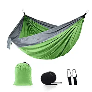 Layfoxz Nylon Hammock Widened Indoor Outdoor Swing Camping Supplies 210T Nylon Beach Hammock Travel Hiking Hammock