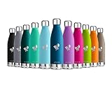 Aorin 500ml-17oz&750ml-24oz doble pared de vacío con aislamiento de botella de agua de acero inoxidable para mantener sus bebidas caliente y fría Perfecto para los deportes al aire libre bicicleta de montaña de camping. (azul-500ml, 500ml-17oz)