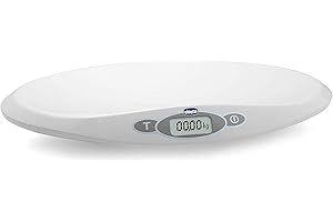 Chicco Pèse Bébé Électronique, Balance Bébé avec Affichage LCD pour les Nouveaux-nés et jusqu'à 20kg, Suit la Croissance de Votre Enfant, Mémorise la Dernière Pesée, avec Fonction Tare - Blanc