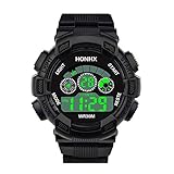 IG-Invictus Mode Herren Digital LED Analog Quarz Alarm Datum Sport Armbanduhr HONHX Elektronische Uhr 71 Tarnung DREI Augen Schwarz