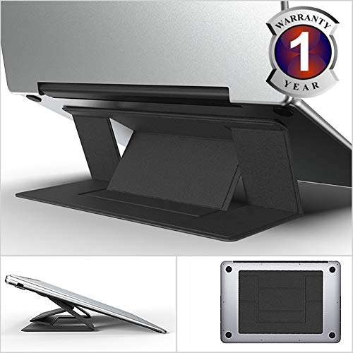 Preisvergleich Produktbild Laptopständer, Computerständer, Invisible Thin Leichtgewichtler Tragbarer, faltbarer Notebookhalter mit Kippfunktion für zwei Winkel, kompatibel mit MacBook, Air, Pro, Tablets und Laptops (Schwarz)