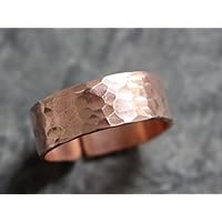 Kupferring fein gehämmert 6mm breit glänzend - Geschenk
