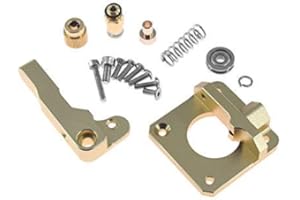 Twotrees CR-10 Extruder, Aluminium MK8 Drive Feed 3D-Drucker-Extruder-Kit für Creality CR-10, CR-10S, CR-10 S4, CR-10 S5, RepRap Prusa i3, Ender 3/ 3Pro (Gold, Links)