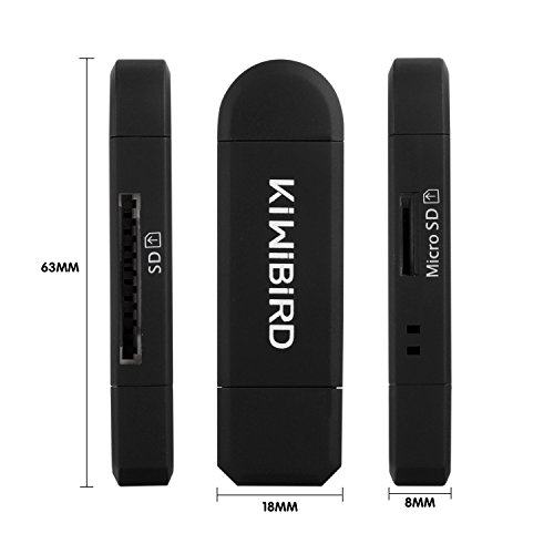 [Neuerscheinung] KiWiBiRD® Micro USB OTG zu USB 2.0 Adapter SD/Micro SD Kartenleser mit standard USB Male & Micro USB Male Anschluss für Smartphones/Tablets mit OTG Funktion, PCs und Notebooks - 3