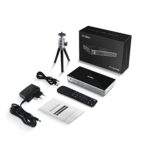 Mini Proiettore Portatile WiFi, Slidoow Proiettore HDMI 1080P FHD Supportato Proiettore Android 7.1 WiFi Bluetooth LED RGB per Home Cinema, Presentazioni di Lavoro