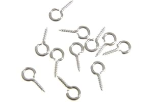 HQ-CLOUD Lot de 100 Vis à Œil,Vis à Tige création fimo 10mm - Argenté