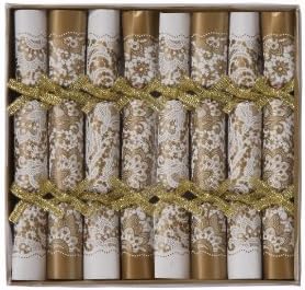 Talking Tables Gold Party Vintage Style Mini Saucer Crackers for The Holidays or New Years Eve Party, Gold (8 Pack)