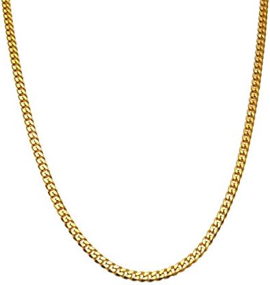 Source 20 inch 18ct Cuban Curb Chain Necklace 3.5mm width