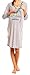 Happy Mama. Women's Maternity Nursing Nightdress Breastfeeding Nightshirt. 365p (Turquoise, 18)