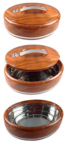 Thermobehälter 5 l Holz Farbe Essensbehälter Speisetransportbehälter Thermoschüssel mit praktischem tragbaren Griff - 2